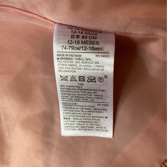 Baby gap pink peacoat, 12-18 months - Picture 5 of 5